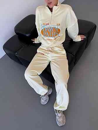 Женский прогулочный костюм двойка турецкая петля-пенье 100% хлопок Молочный Одесса