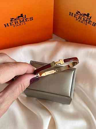 Браслет Hermes бордо, покрытие лимонное золото 18К, размер 16-17 Одесса
