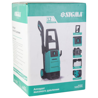 Мийка високого тиску Sigma 2000Вт max 150bar 7.2 л/хв + турбонасадка (5342101) Вінниця - фото 2