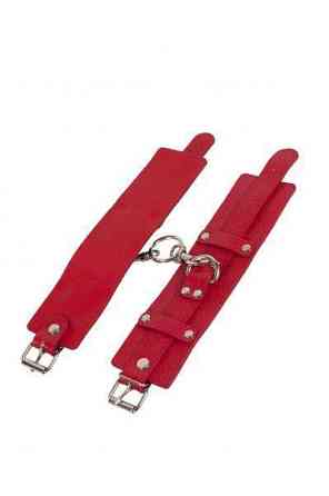 Наручники Leather Dominant Hand Cuffs, Red Sex Aura Київ