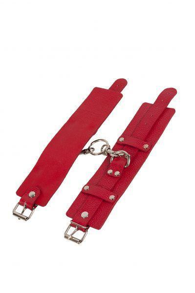Наручники Leather Dominant Hand Cuffs, Red Sex Aura Київ - фото 3