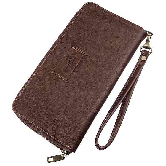 Мужской горизонтальный кожаный клатч SHVIGEL 19121 Коричневый Киев