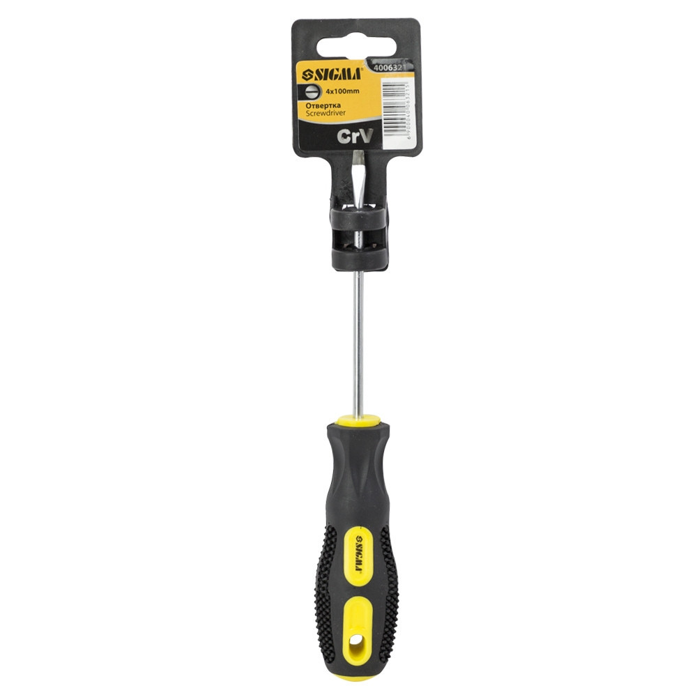Отвертка шлицевая SL4.0×100мм CrV SIGMA (4006321) Киев - изображение 2