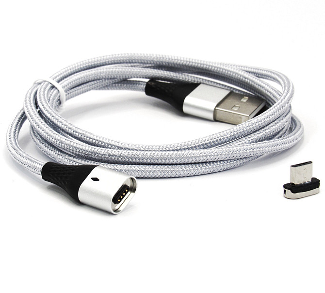 Магнітний кабель MicroUsb Floveme 1 м Gray Київ - фото 5