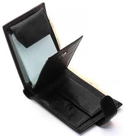 Черное мужское портмоне из натуральной кожи с визитницей Marco Coverna MC-2057-1 Киев