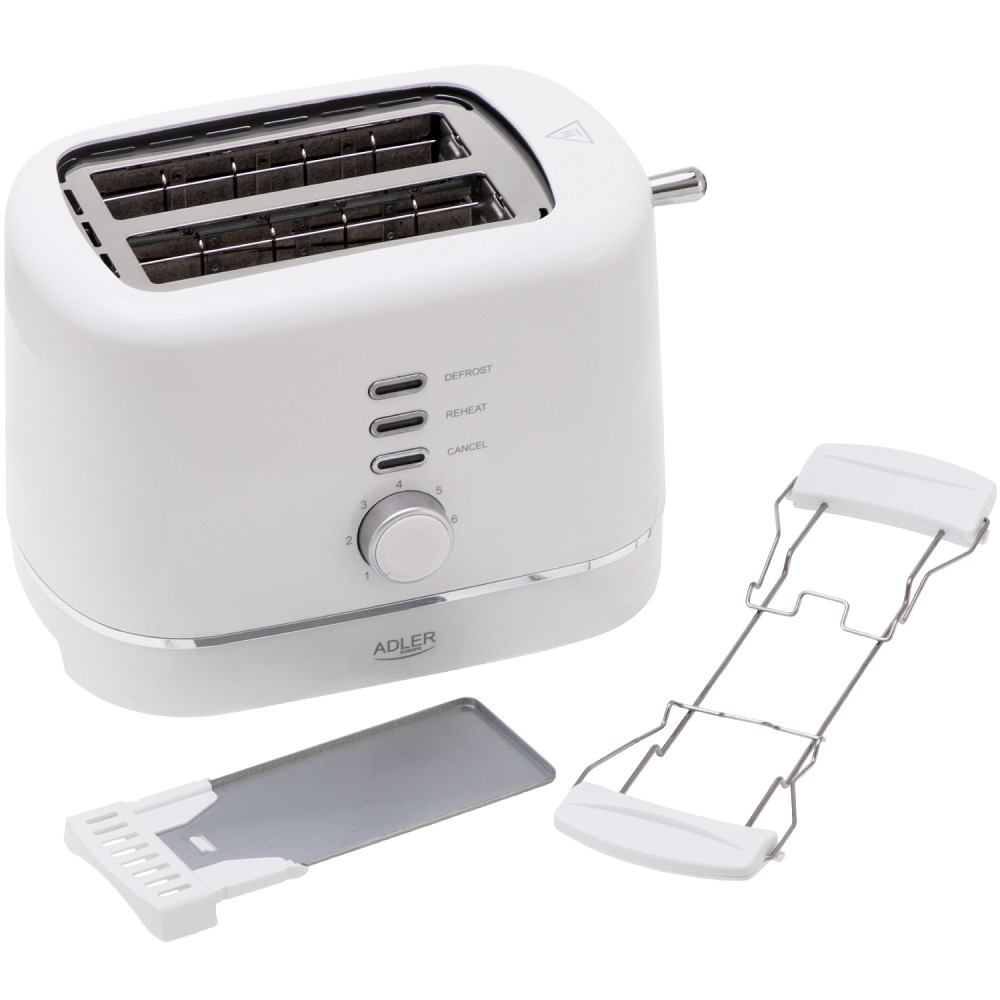Тостер Adler AD 3224 white 850Вт/ 2 відділення/7 режимів підсмажування/розморожування/підігрів булок Вінниця - фото 7