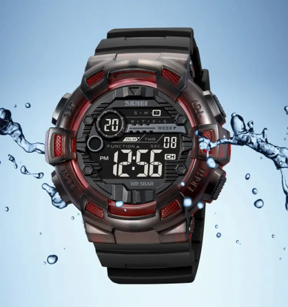 Годинник чоловічий спортивний наручний Skmei 2110 (Чорний з червоним) Вінниця