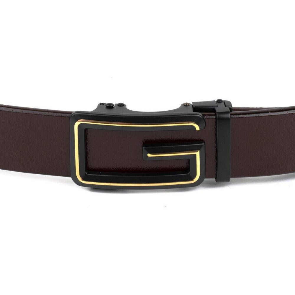 Ремінь чоловічий c пряжкою у вигляді букви G Vintage 20288 Коричневий Київ - фото 6