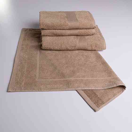 Набор банный махровый с Бордюром 4шт GM Textile 50х70см, 50х90см, 50х90см, 70х140см 400г/м2 (Капучино) Сумы