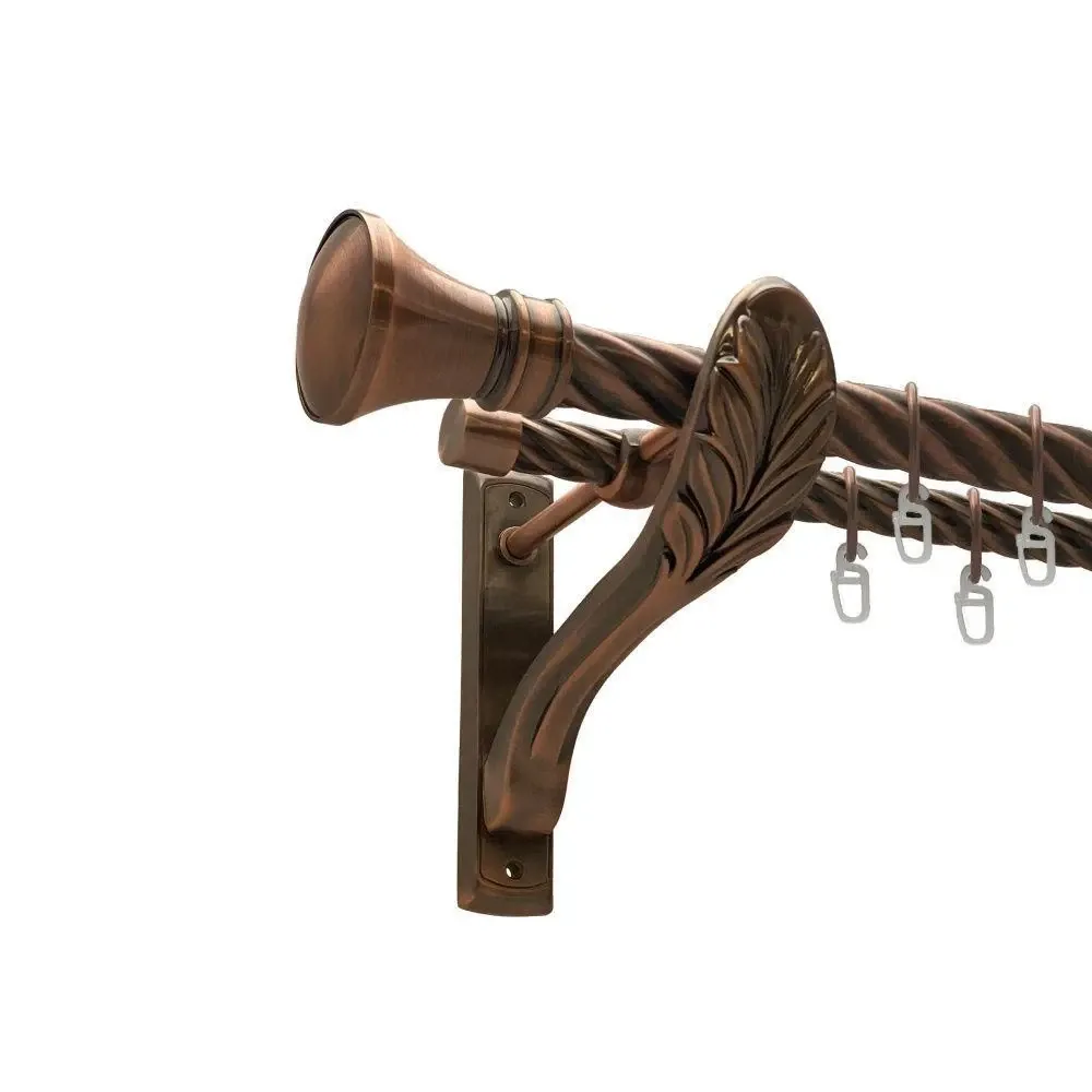 Карниз Orvit Люксор металевий дворядний ретро скручена труба кільце металеве Мідь 25\19 мм 160 см Львов - изображение 1