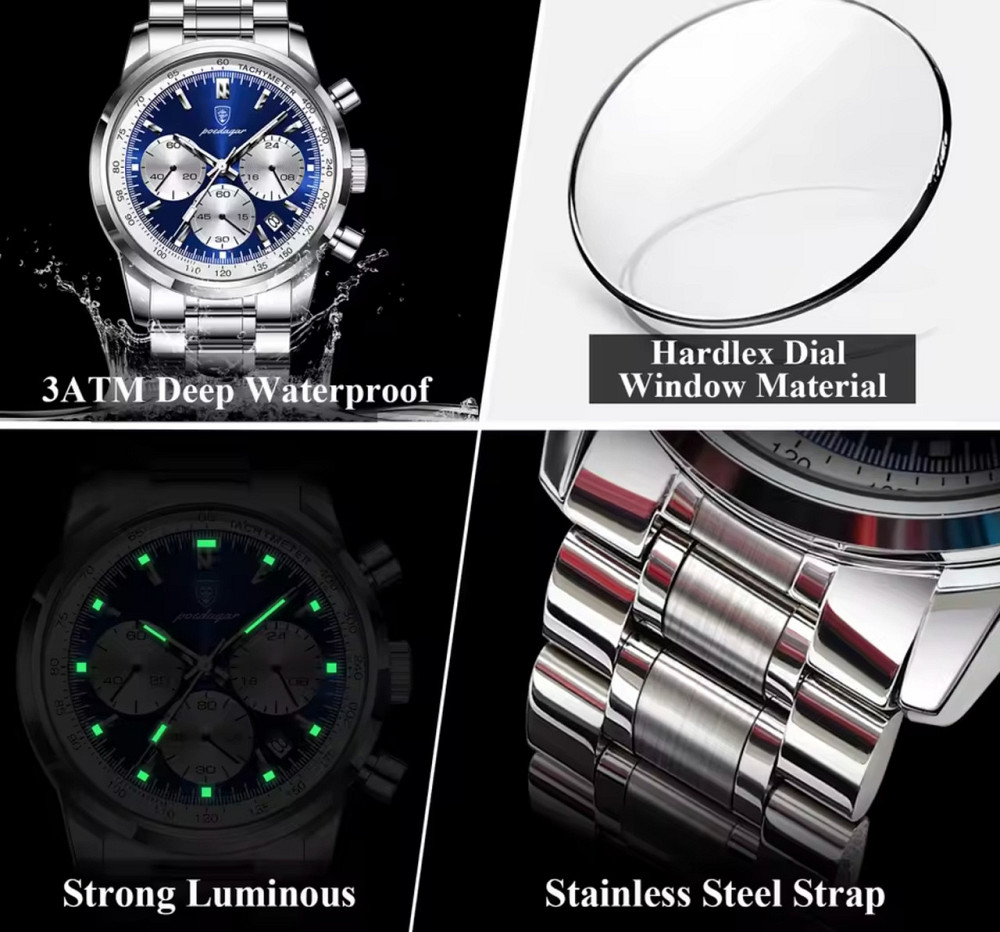 Часы мужские наручные Poedagar Petros Silver Серебристый Киев - изображение 17