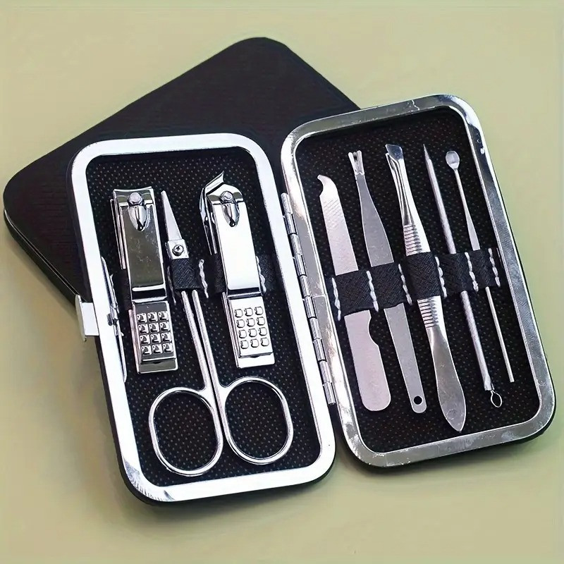 Набор инструментов для маникюра и педикюра в кейсе,пинцет,пилочка,ножницы в наборе 8 шт, цвет серый Каменец-Подольский - изображение 8