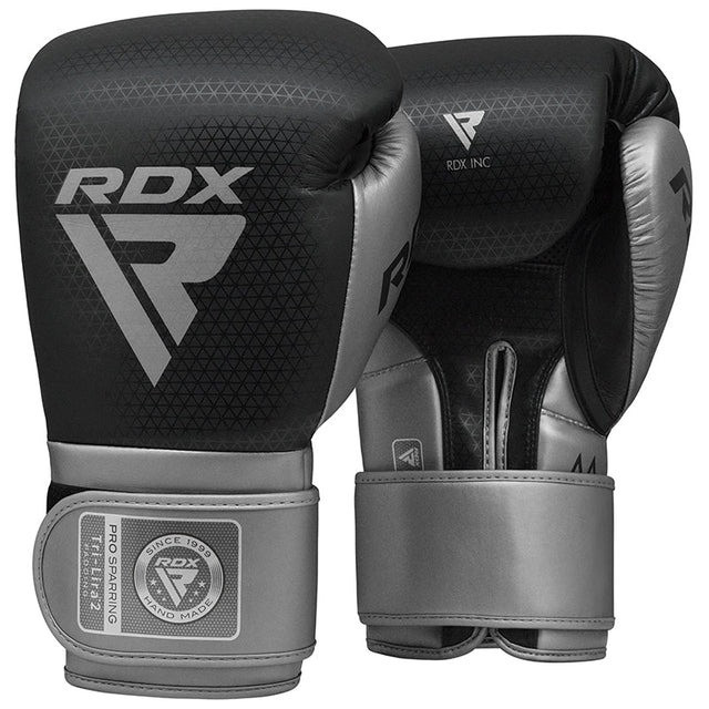 Боксерські рукавиці RDX MARK PRO SPARRING TRI LIRA 2 SILVER-16 унцій (капа в комплекті) Кам'янське - фото 2