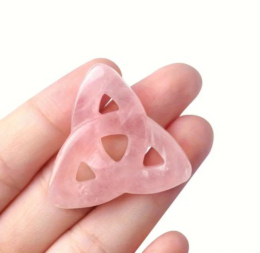 Натуральный Кристалл Кельтский Узел – розовый кварц, размер 3.5-4 см. Кристалл розового кварца Киев - изображение 1