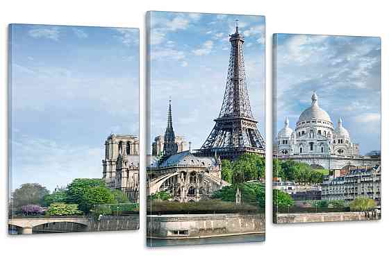Модульная картина в гостиную / спальню  Париж Art-657_3 70x130 см Киев