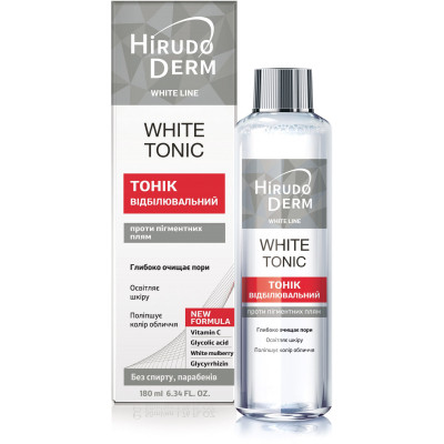 Тоник для лица Біокон Hirudo Derm White Line White Tonic Отбеливающий 180 мл (4820008318749) Винница - изображение 1