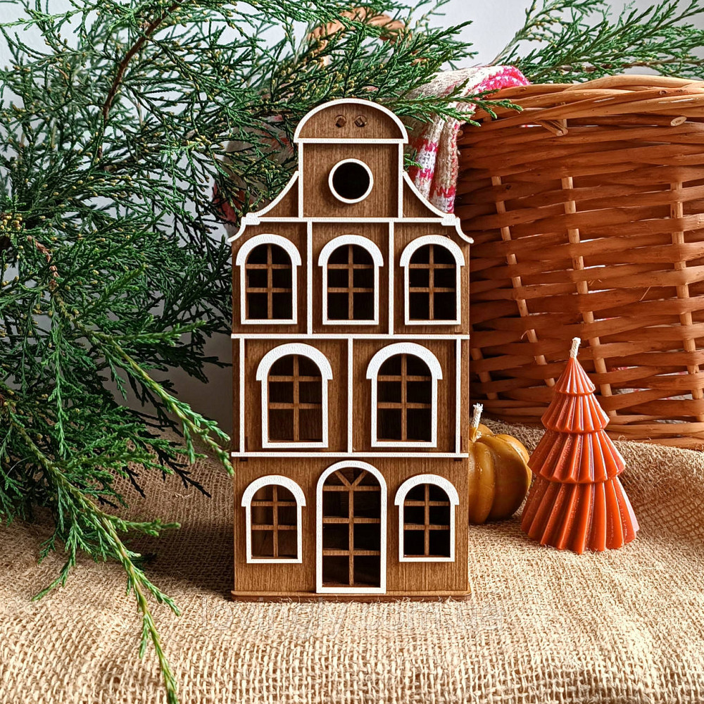 Набор из трех декоративных домиков оснащен LED подсветкой 22см. Ирпень - изображение 6