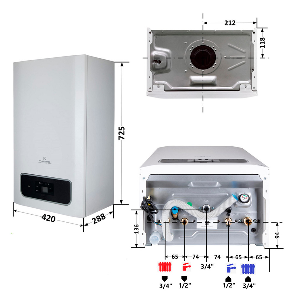 Котел газовий Thermo Alliance EWA 24 кВт (Двоконтурний, Condensing) Київ - фото 2
