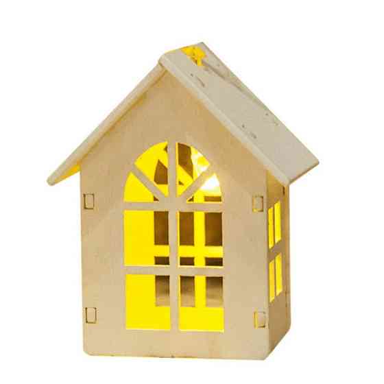 Гірлянда Будиночок 1 штука 6 на 4 см жовто-білий Київ