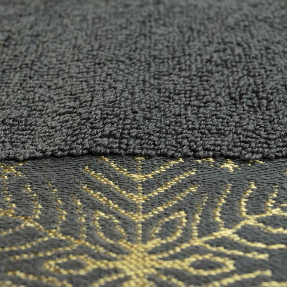 Комплект махрових рушників Новорічні Merry Christmas Сніг 2шт GM Textile 50х90см, 70х140см 500г/м2 (Темно-Сірий) Суми - фото 5