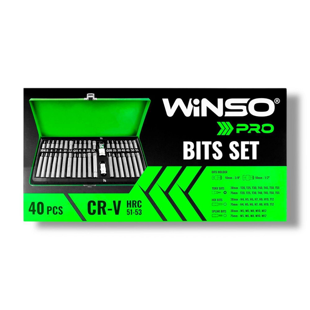 Набір біт 40 од. Winso Pro (CR-V, у металевому кейсі) Київ - фото 1