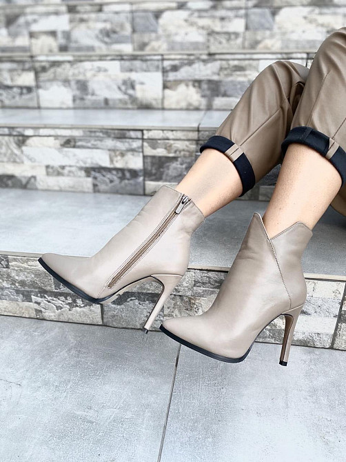 Nivelle Черевики жіночі NIVELLE капучино натуральна шкіра 35р. каблук 10см (3927) Коломия - фото 6