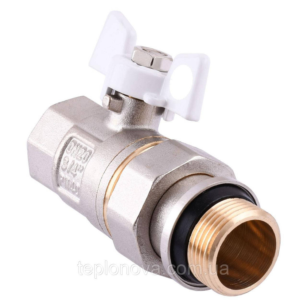 Кран шаровый прямой с американкой Q PROFESSIONAL QP003 PN40 3/4″ антипротечка, Белая бабочка Черновцы - изображение 2