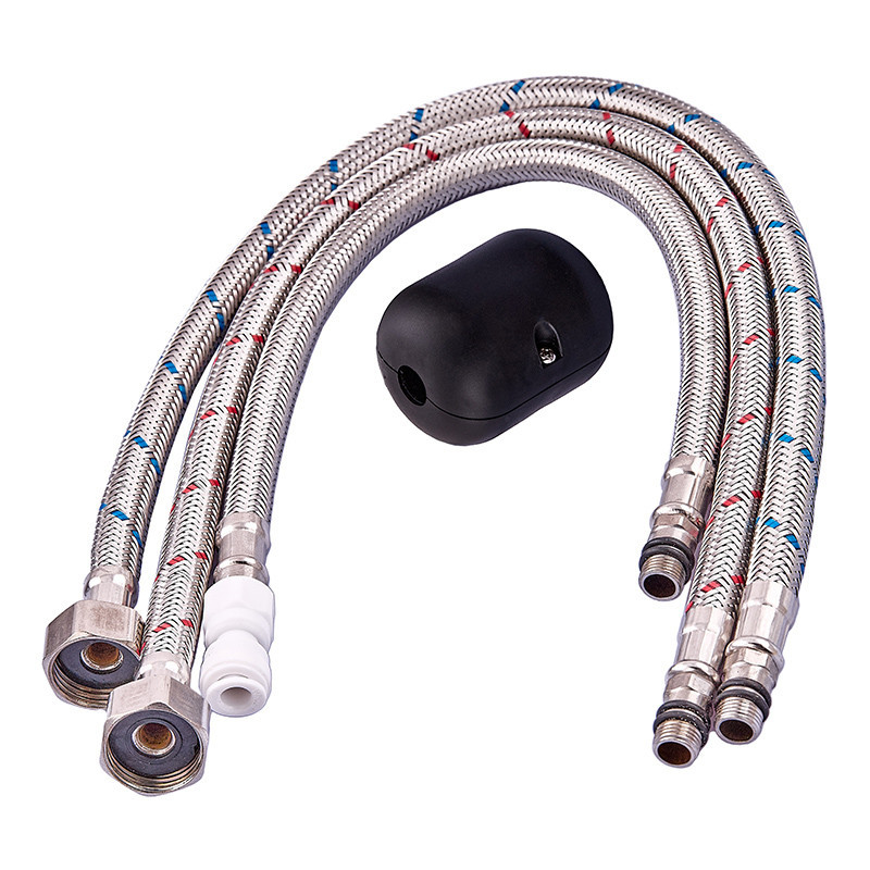 Кухонний змішувач під осмос Zerix LUX-024 Black з висувною лійкою нерж. сталь/колір чорний (ZX5556) Чернівці - фото 3