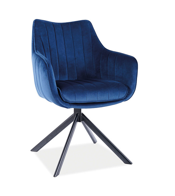 Стілець AZALIA VELVET чорний каркас/синій BL.86 Київ - фото 1
