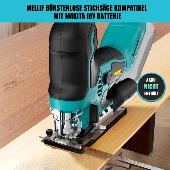 Акумуляторний лобзик 18 В для Makita, безщітковий, 800–3200 ход/хв, 6 швидкостей, ±45°, LED, 2 полотна Київ