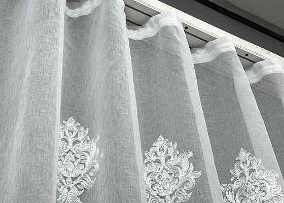 Тюль батист с вышивкой, высотой 2,8м цвет белый 1677т Киев