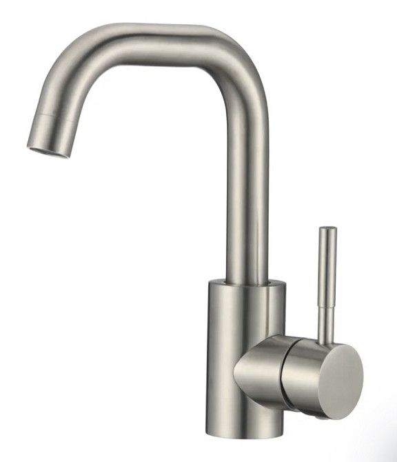 Змішувач для умивальника SUS304 Zerix SUS-001G з нержавіючої сталі поворотний вилив Чернівці - фото 1