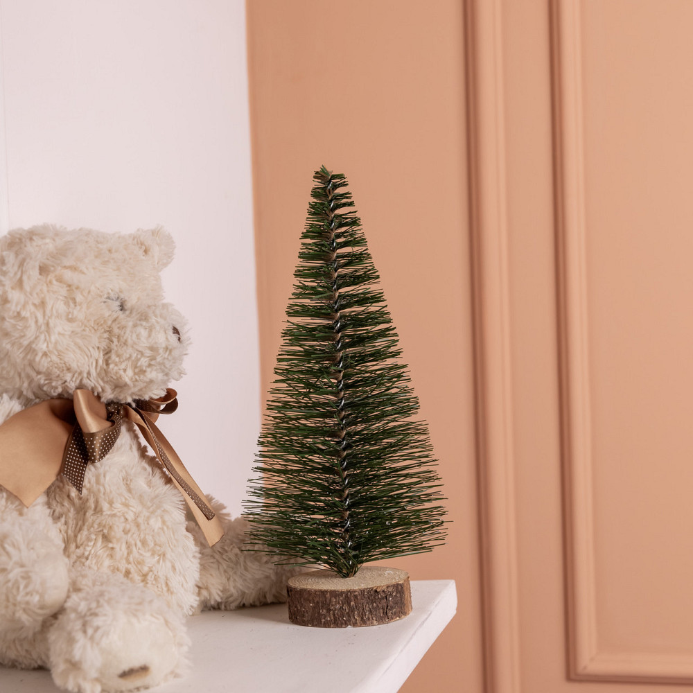 Lugi Новорічна настільна ялинка зелена Стріла 25 см на дерев'яній підставці SOK-М-12-3 Коломия - фото 1