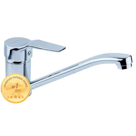 AQUATICA Смеситель MJ Ø40 для кухни гусак прямой 250мм на гайке AQUATICA MJ-1B235C (9744110) Киев