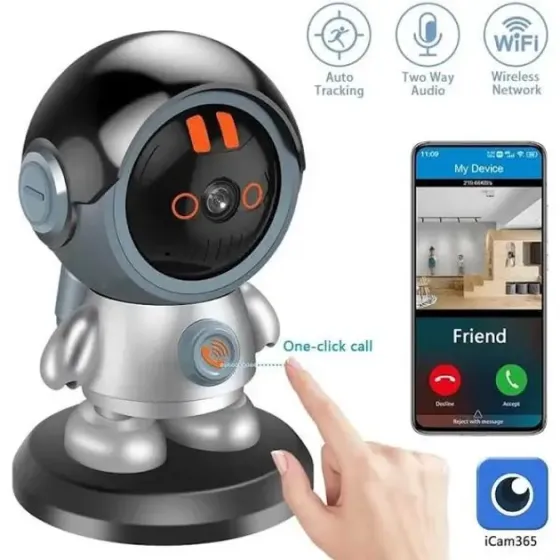 Поворотная беспроводная видеокамера Wi-Fi-видеоня 2K ART 8936 с датчиком движения и поворотом на 355 градусов Коломия