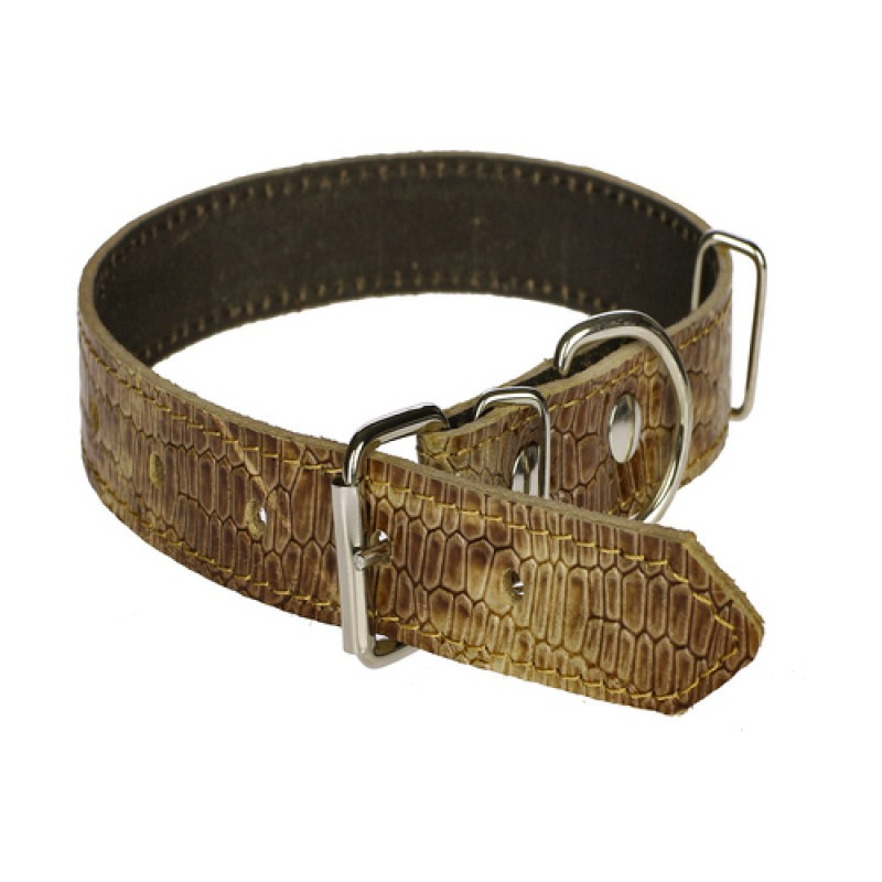 Нашийник 225 20мм "Рептилія" шкіра подвійний Вінниця - фото 1