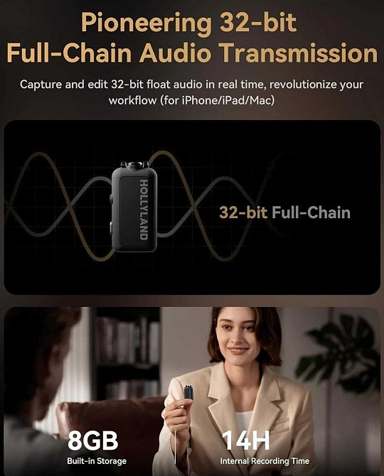 Мікрофон Hollyland Lark MAX 2 Combo Wireless Microphone. Харків - фото 4