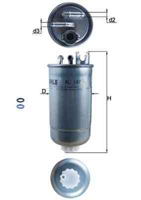 KNECHT (MAHLE) KL 147D — Паливний фільтр для AUDI / FIAT / MULTICAR / SEAT / SKODA | Надійний захист паливної системи Ковель
