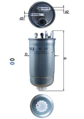 KNECHT (MAHLE) KL 147D — Паливний фільтр для AUDI / FIAT / MULTICAR / SEAT / SKODA | Надійний захист паливної системи Ковель - фото 2
