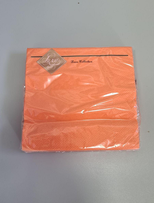 Салфетки бумажные однотонные (ЗЗхЗЗ, 20шт) Luxy Оранжевый (3-9) (1 пачка) Харьков - изображение 1