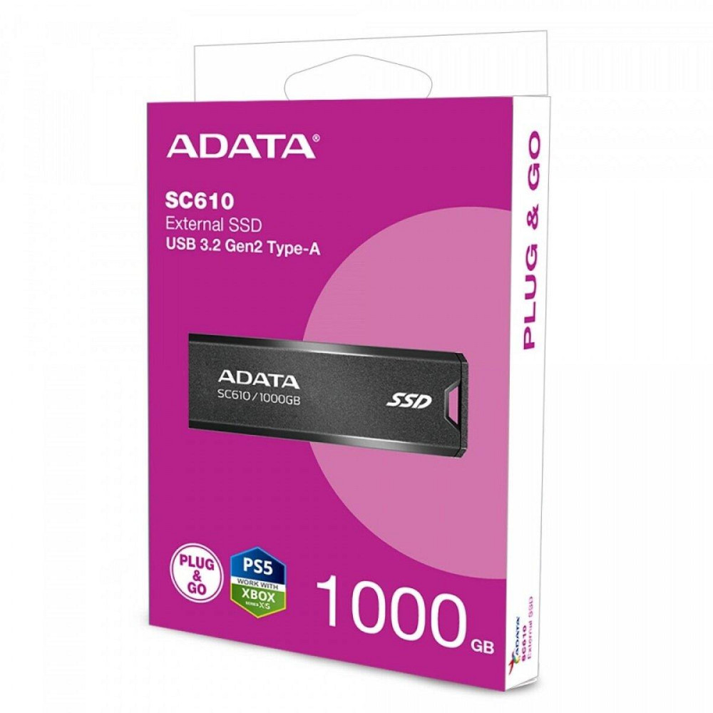 SSD диск портативный внешний накопитель ADATA SC610 1TB USB 3.2 550/500Mb/s Black SC610-1000G-CBK/RD Одесса - изображение 7