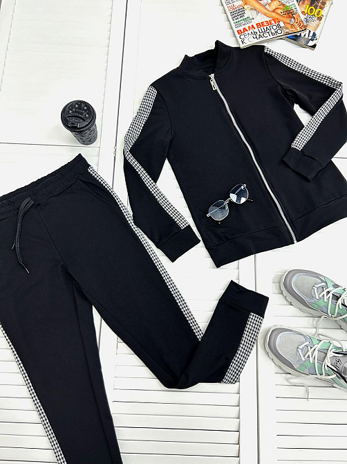 Спортивний жіночий костюм "Leon" оптом | Норма і батал | Розпродаж моделі Чорний, 46-48 Київ - фото 3