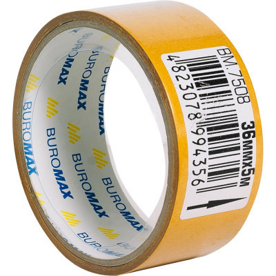 Скотч Buromax двухсторонний на полипропиленовой основе 36 мм х 5 м (BM.7508) Винница - изображение 2