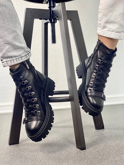 Жіночі черевики ARLEN чорні натуральна шкіра з хутром 35р.36р.37р. (4857) Коломия - фото 4