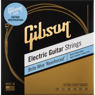 Струни для гітари Gibson SEG-BWR9 Brite Wire Reinforced Ultra-Light (09-42) (230466) Вінниця - фото 1