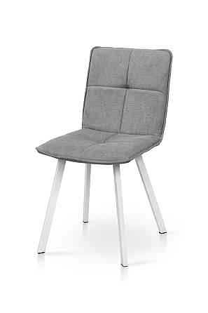 Стілець Тетріс, метал білий/ тканина світло сіра Київ