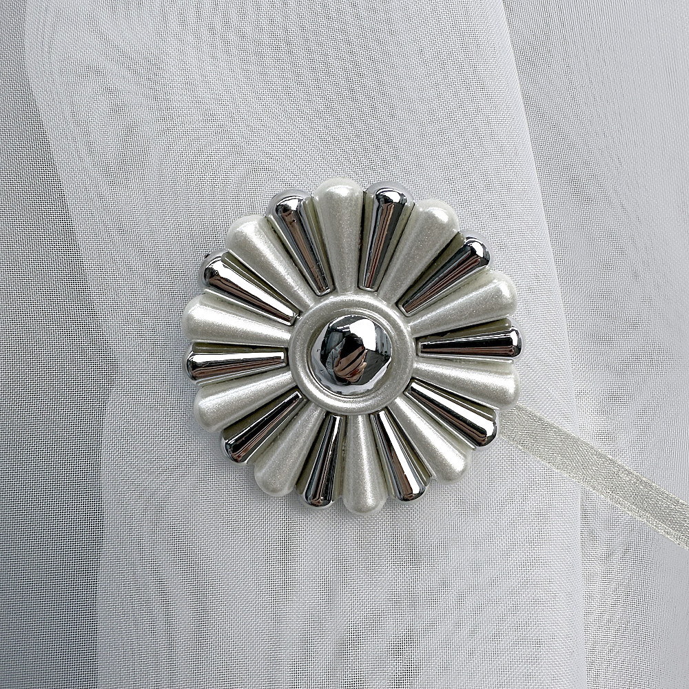 Магниты для штор и гардин Хризантема набор 2 шт Серебристый (81-298) Киев - изображение 2