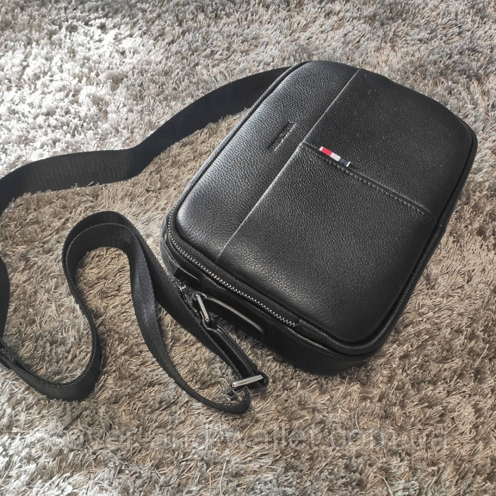 Горизонтальная мужская кожаная сумка с ручкой на молнии Marco Coverna 7711-1A Киев - изображение 3