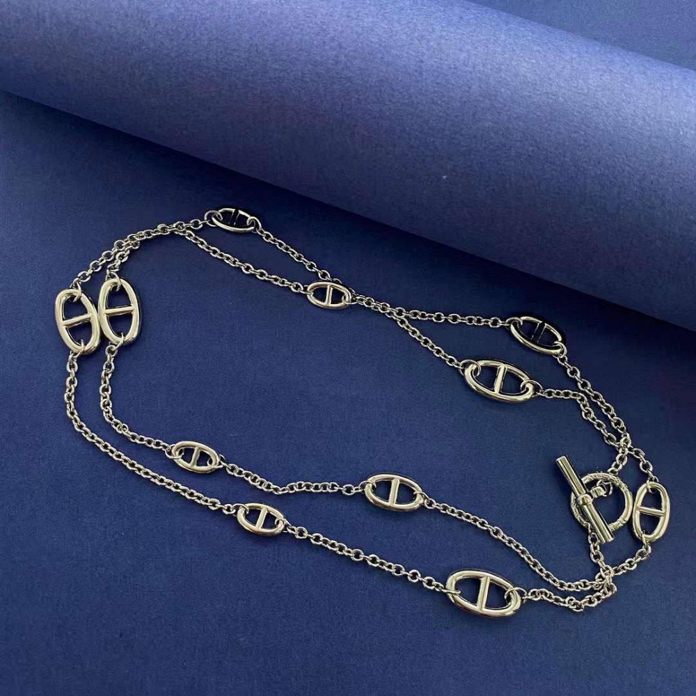Hermes подвеска длинная цепь напыление серебро 925 / цепочка длинная с логотипом Эрмес позолота, Одесса - изображение 5