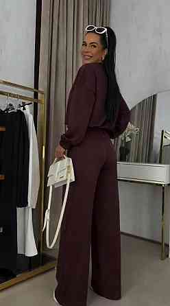 Женский прогулочный костюм двойка: кофта и штаны петля Шоколадный, 42/46 Одесса